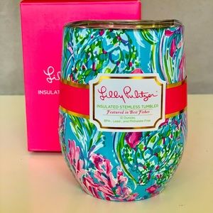 NWT Lilly Pulitzer Travel Tumbler, Blue Ibiza Aqua